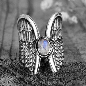 💥925 Silver Plated New Arrival Angel Wings Rings For Women, MLNN1290